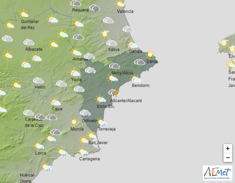Spring showers sweep through Alicante: Weather forecast April 29 - May 2