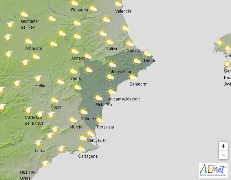 Scattered showers give way to sun and heat: Alicante weather forecast May 6-9