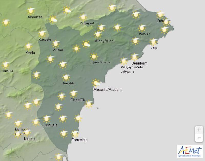 Mild weather continues this weekend: Alicante forecast May 9-12