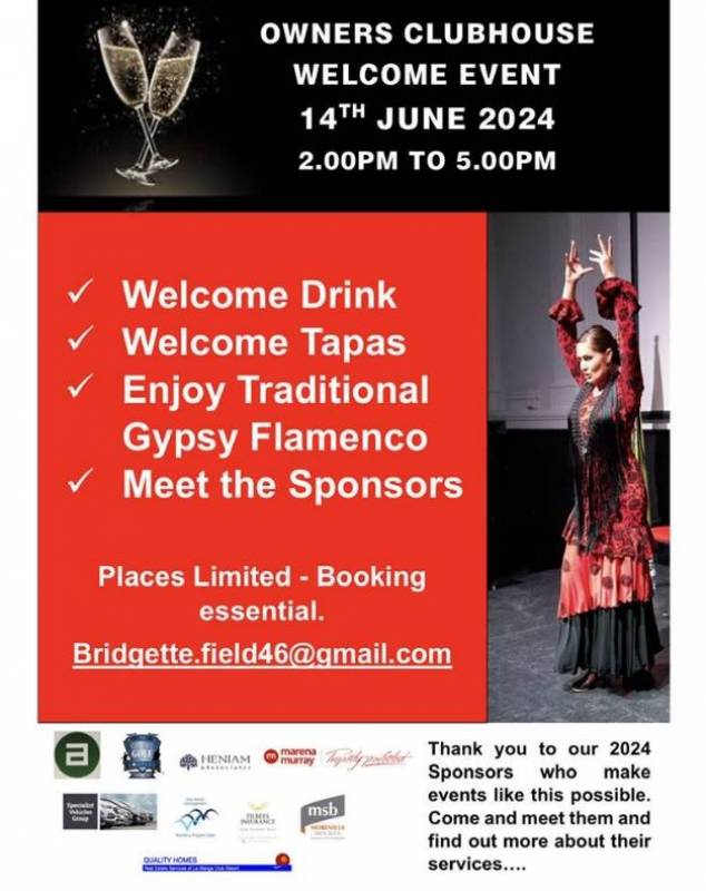 June 14 La Manga Owners Clubhouse welcome event