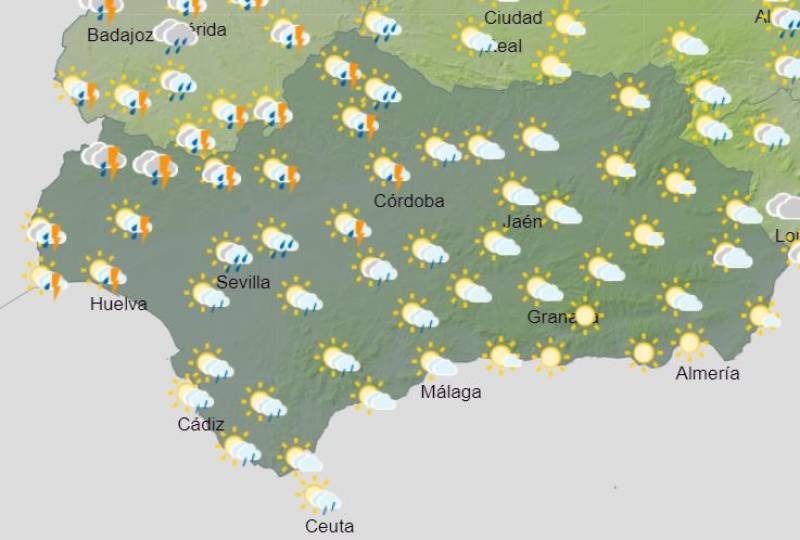 Rain on the Portuguese side: Andalusia weekly weather forecast June 17-23