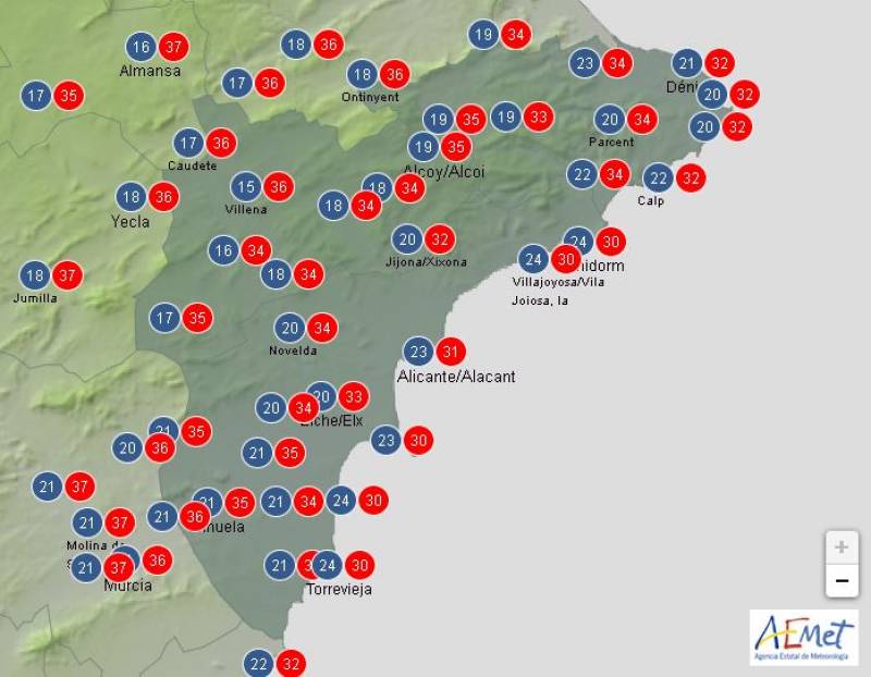 Weekend of sunshine and high temps: Alicante weather forecast July 25-28