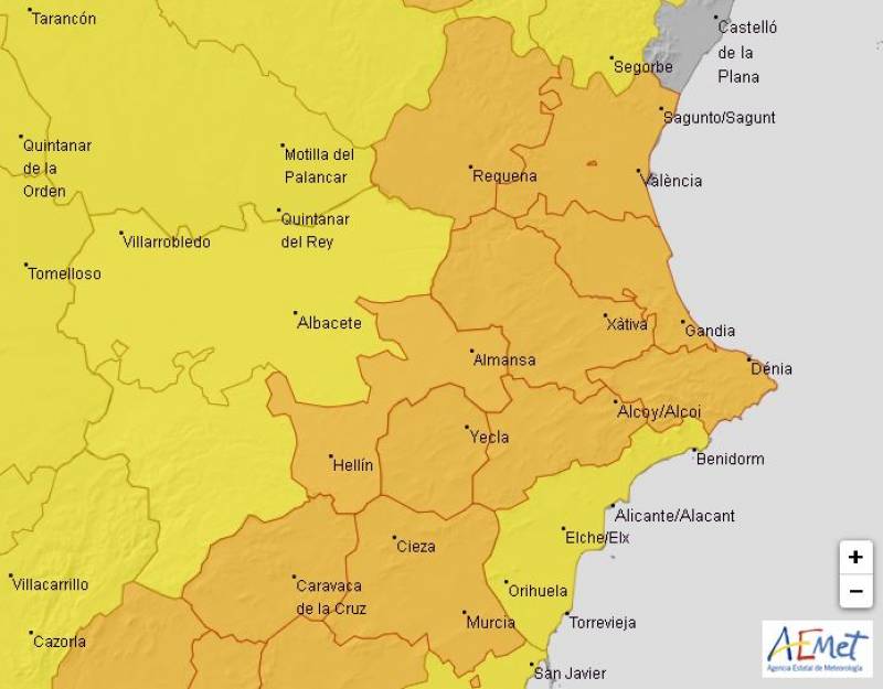 Orange alerts in Alicante for blistering temperatures: Weather forecast July 29-Aug 1