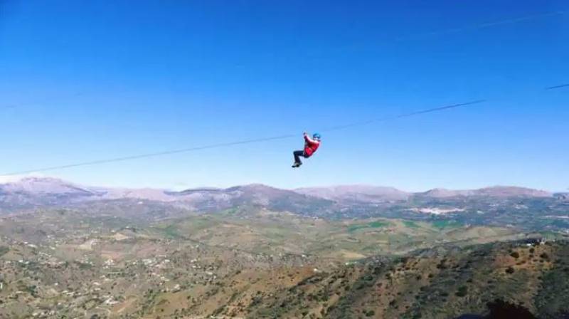 Dare to dream: Sleep suspended 100 metres in the air on longest zipline in Spain