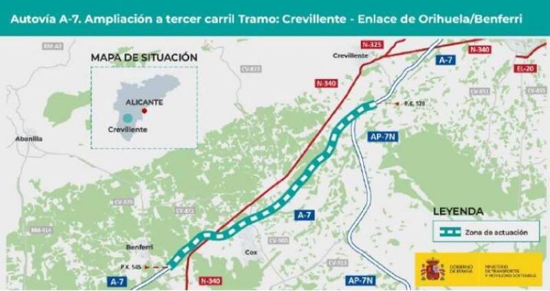 Work gets underway on third lane of Orihuela motorway