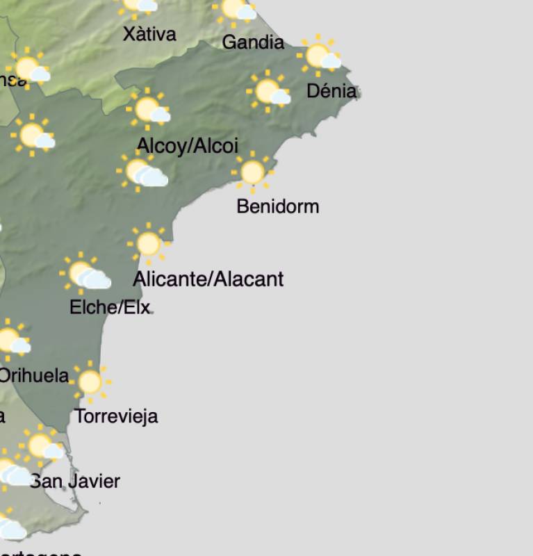 Alicante weather forecast November 7-10: Sunny skies ahead for the weekend