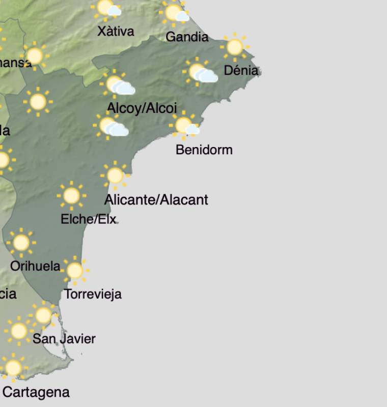 Alicante weather forecast November 18-21: The sunshine returns