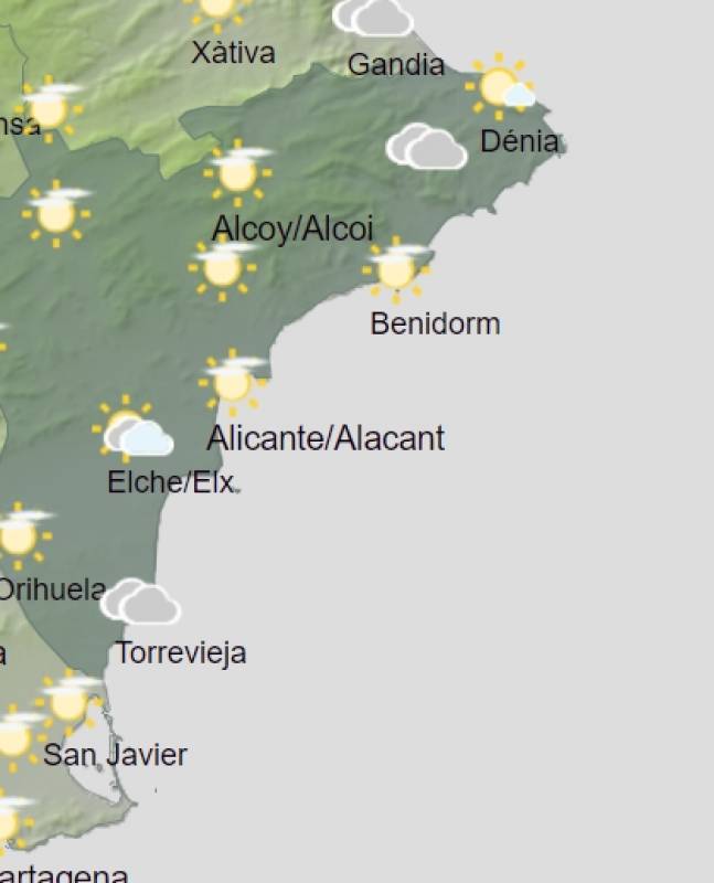 Alicante weather forecast November 28-December 1: Blue skies will dominate the weekend