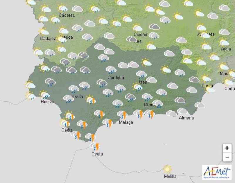 Torrential rain and storms ahead: Andalusia weekly weather forecast Dec 9-15