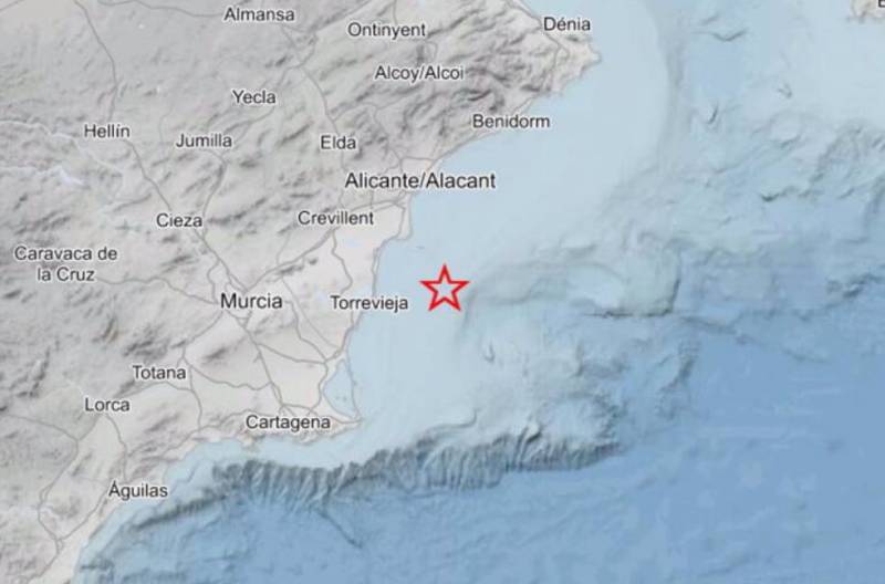 Quake measuring 3.1 registered in the sea off Murcia and Alicante this Tuesday