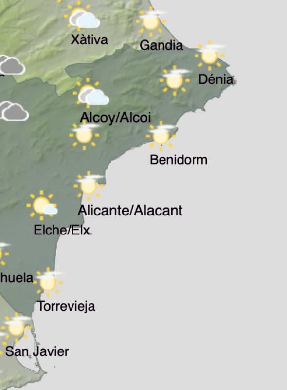 Alicante weather forecast December 19-22: The sunshine continues into the weekend in the province