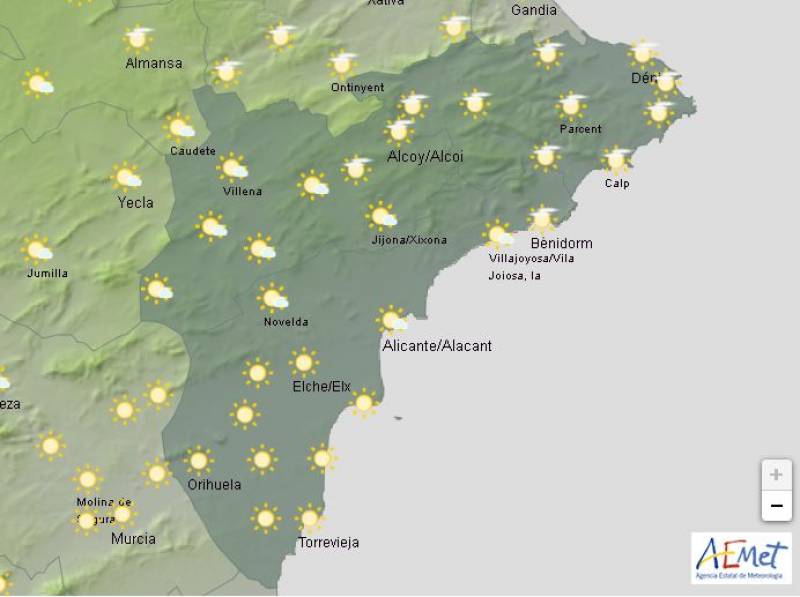 Weather in Alicante this Christmas: December 23-26 forecast