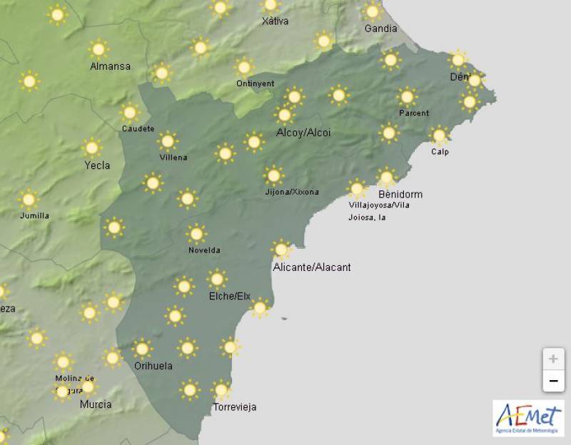 Weather in Alicante this Christmas: December 23-26 forecast