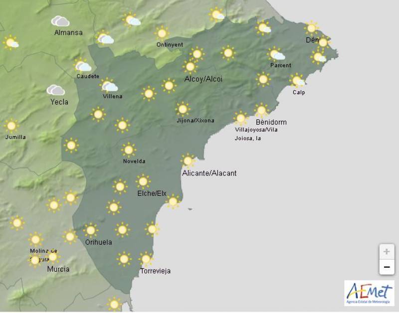 Sunny spells give way to overcast skies: Alicante weather forecast Jan 23-26