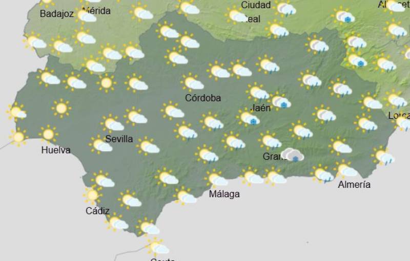 Andalusia weekly weather forecast January 27-February 2: Driving rain, storms and snow