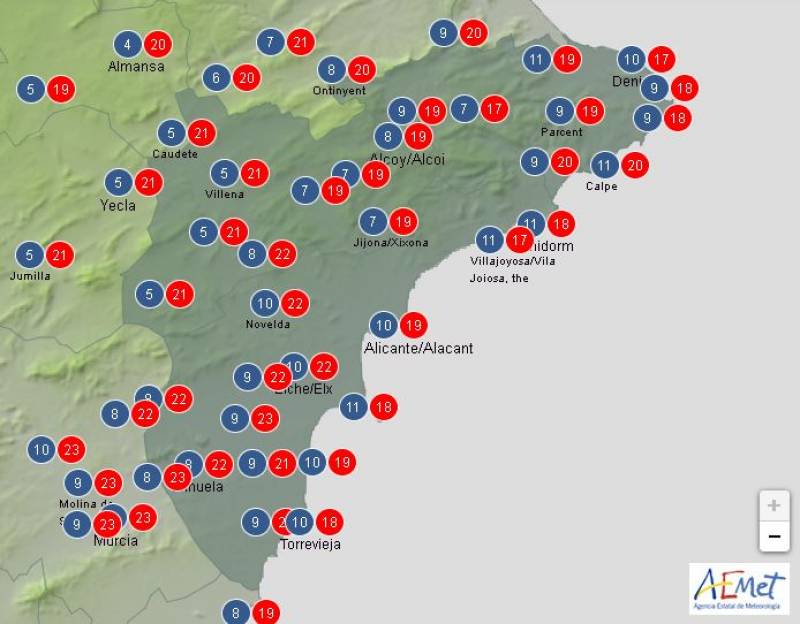 Alicante weather forecast Feb 17-20: Cloudy but mild and dry