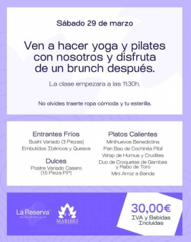 March 29 Yoga and Pilates session at Santa Rosalía Resort in the Mar Menor