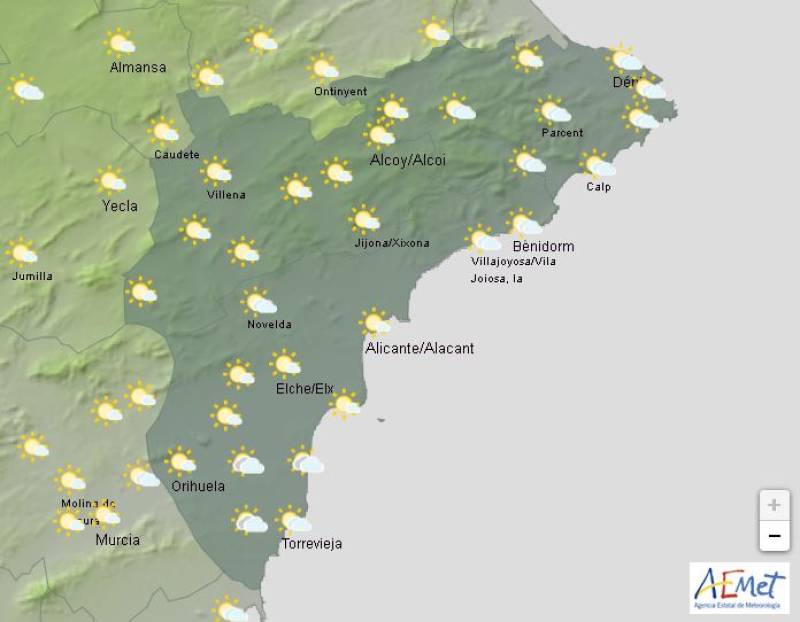 Suspended dust and showers: Alicante weekend weather forecast May 1-4