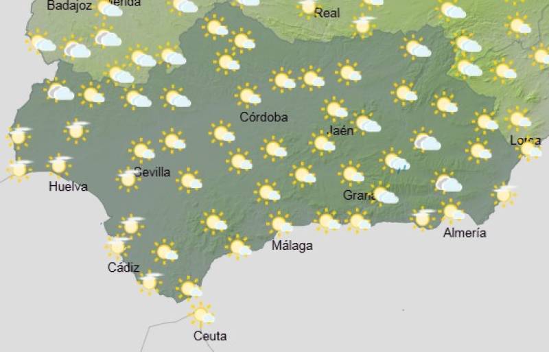 Andalucía weekend weather forecast May 15-18: Sunshine dominates, with a few showers in the east