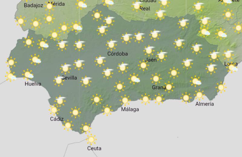 Andalucía weekly weather forecast May 19-22: Mostly sunny skies with a rise in temperatures