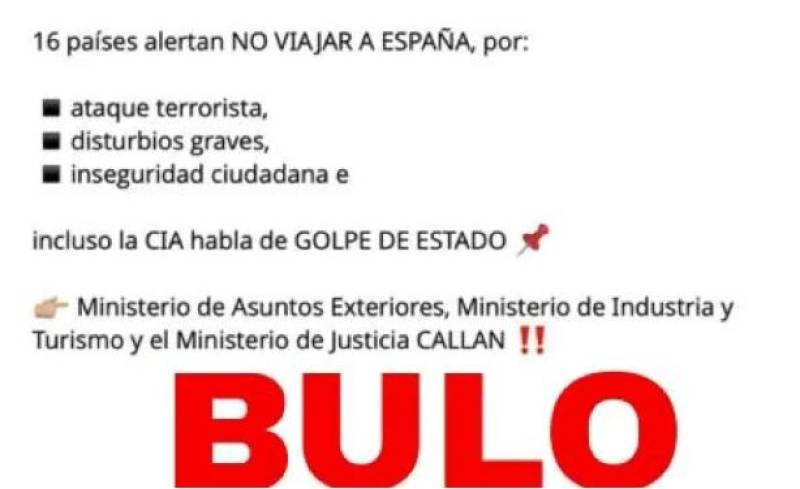 No truth to claims that 16 countries warn against travel to Spain