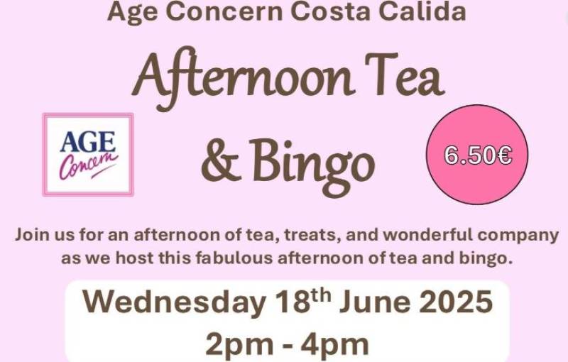 June 18 Age Concern Afternoon Tea at Camposol Social Centre