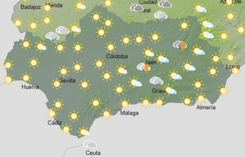 Andalucía weekly weather forecast June 30-July 3: Inland temperatures climb again with the chance of storms