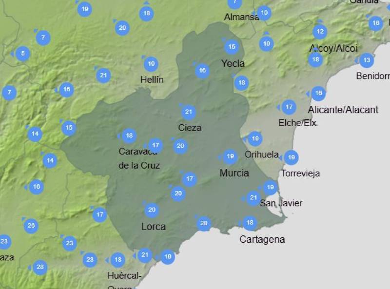 Heat alerts have finally been deactivated, but the hot weather is sticking around: Murcia weather forecast July 3-6