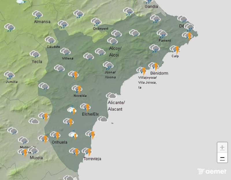Storms may bring some local downpours: Alicante weekend weather July 24-27