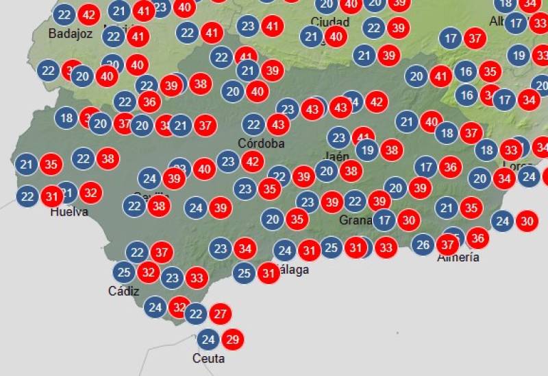 Andalucía weekly weather forecast August 4-7: Hot, sunny and windy near the coast