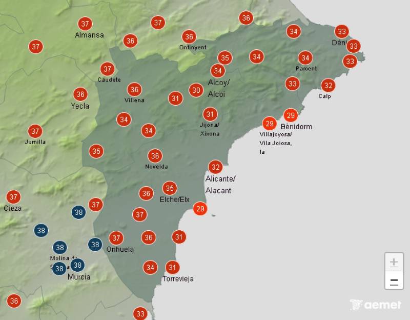 Heatwave catches up with the Costa Blanca: Alicante weather forecast August 11-14