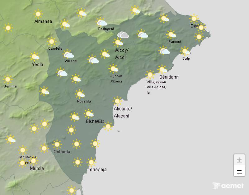 Mild autumn brings rising temperatures: Alicante weekend weather forecast September 25-28