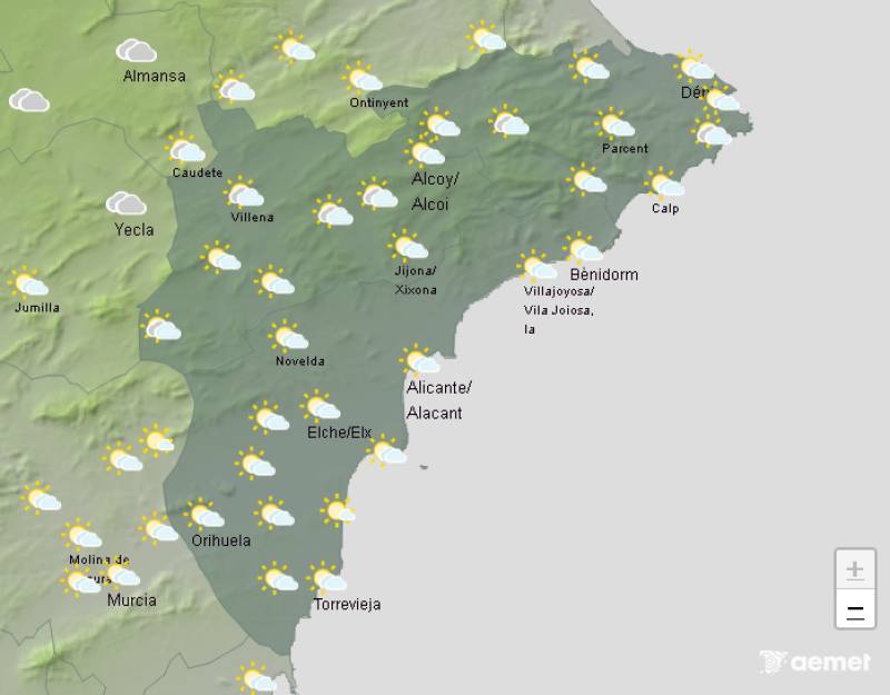 Mild autumn brings rising temperatures: Alicante weekend weather forecast September 25-28