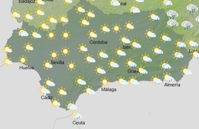 Andalucía weekend weather forecast October 9-12: Showers and thunderstorms with blustery spells