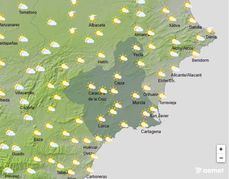 Showers easing off this weekend: Murcia weather forecast October 16-19