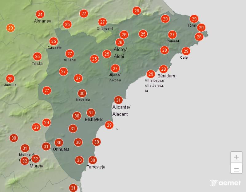 Sunny week to end on Sunday: Alicante weekend weather forecast October 23-26