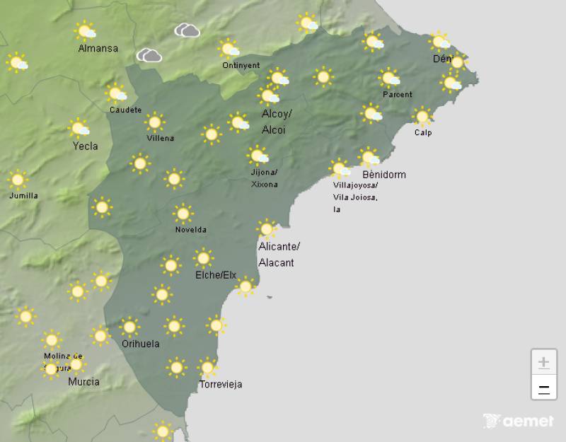 Sunny week to end on Sunday: Alicante weekend weather forecast October 23-26