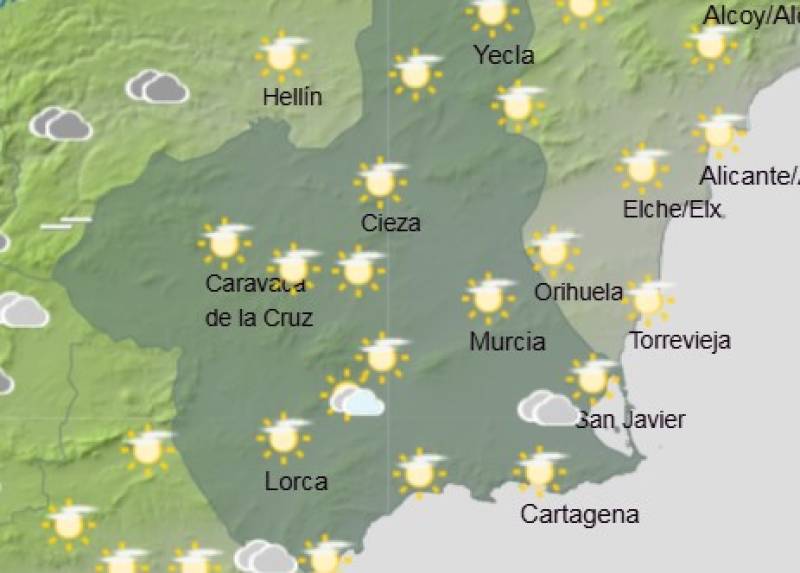 Winds pick up and temperatures dip: Murcia weekly weather forecast November 24-27