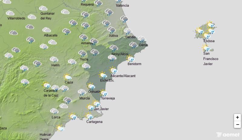 Storms and yellow warning issued: Alicante weather forecast December 15-18