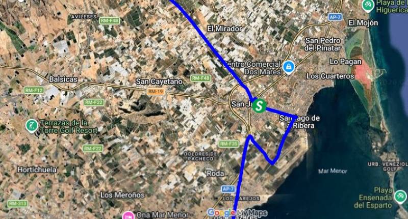 Tour of Murcia cycle race passing through San Javier and Santiago de la Ribera on Friday