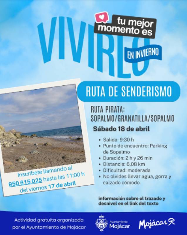 April 18 Free guided hike along the Mojácar coastline