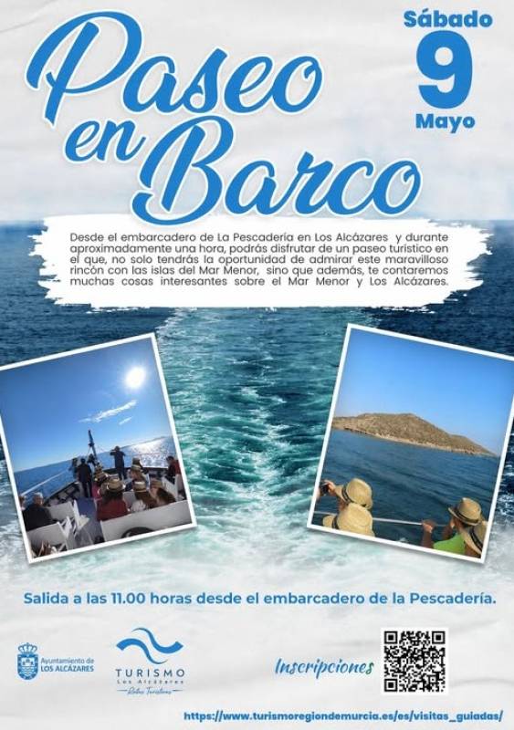 May 9 Free boat trip on the Mar Menor setting out from Los Alcázares