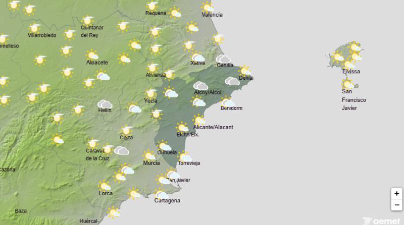 Cloudier skies and cooler temperatures: Alicante weekend weather June 4-7