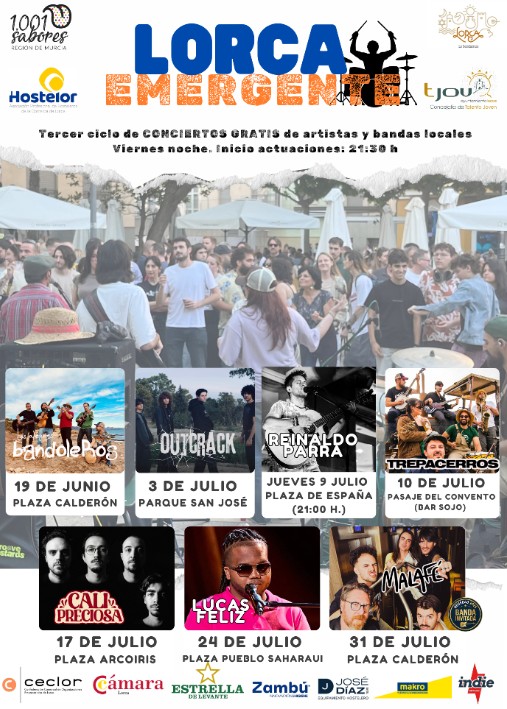 July 3 Free concert by Outcrack in Lorca
