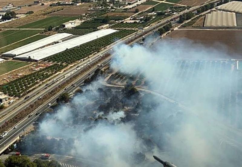 Smoke fills skies over San Javier as twin fires break out along the AP-7