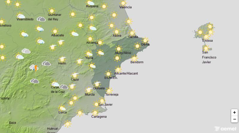 Thunderstorms could interrupt the sunny summer weekend: Alicante weekend weather August 6-9