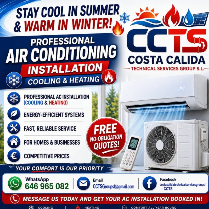 Costa Cálida Technical Services Group SL CCTS: Heating, air conditioning and more in Murcia