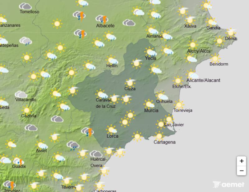 Thunderstorms, hail and 40ºC heat: Murcia's weekend weather forecast August 13-16