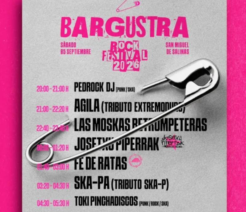 September 5 Free all-night rock festival in San Miguel de Salinas
