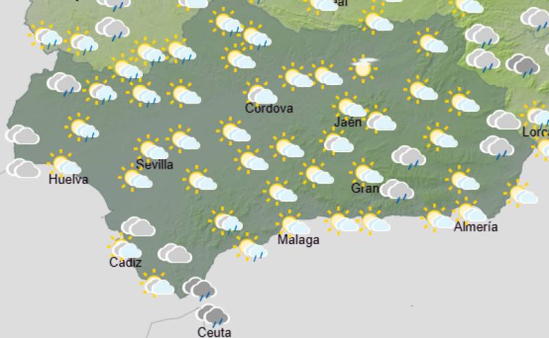 Andalucía weekend weather forecast October 1-4: Unsettled and showery as October settles in